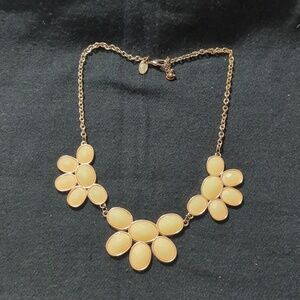 Charming Charlie Gold Tone Peach Faceted Rhinestone Statement Necklace